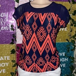 BLUE AND Orange BLOUSE 👚 Graphic designs